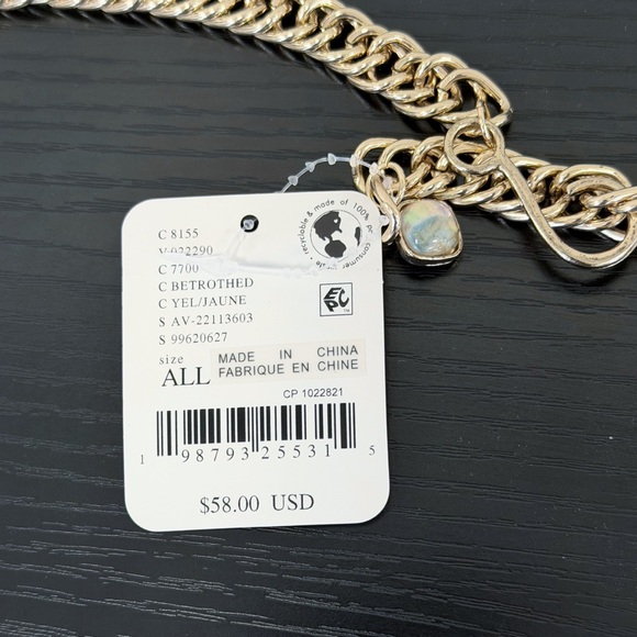 Free People Betrothed Renaissance Chain Belt Yellow/Gold Size 2-12 NWT - Picture 8 of 9